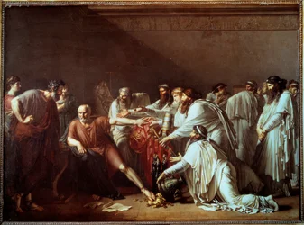 Hipócrates recusando os presentes de Artaxerxes. O médico grego Hipócrates «o Grande» ou Hipócrates de Cós (460-370 a.C.) recusa-se a tratar Artaxerxes II Mnemão, rei da Pérsia e faraó do Egito, apesar dos importantes presentes que este lhe oferece.