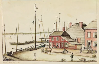 Rio Hudson, Day Street, 1810 (wc e grafite sobre papel)