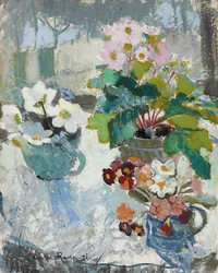 First Flowers, c. 1947 (óleo a bordo)