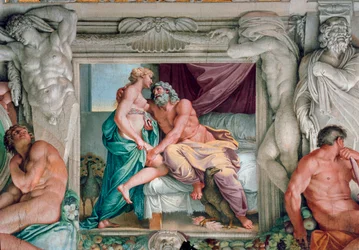 Fresco de Júpiter e Juno por Annibale Carracci (Annibal Carrache) (1560-1609). 1597-1600, Roma, Palazzo Farnese