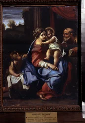 A Sagrada Família com o Menino São João Batista. Pintura de Annibale Carracci (Annibale Carracci