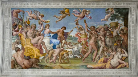 The Triumph of Bacchus and Ariadne par Carracci, Annibale (1560-1609). Fresco, ca. 1597, Palazzo Farnese, Roma.