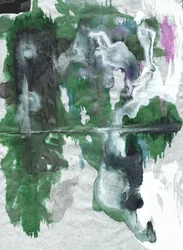 Reflexão abstrata em verde