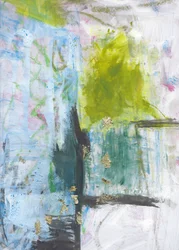 Fluxo abstrato moderno em dourado