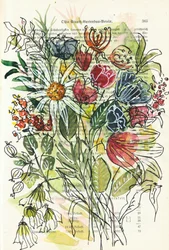 Esboço floral em aguarela