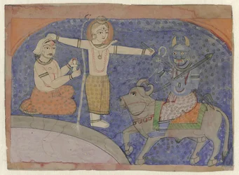 Shiva mata Yama com o seu tridente