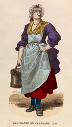Comerciante de amêndoas em 1774 (nozes) - Vendedor de nozes em 1774 - coleção particular