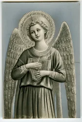 Um anjo músico tocando a cítara (impresso)