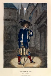 Um guarda-nocturno em Paris no século XVI - Nightwatchman 16th Century at Paris - colecção privada