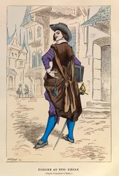 Um académico (académico, universidade) em Paris no século XVII - Bolseiro em Paris no século XVII - colecção privada