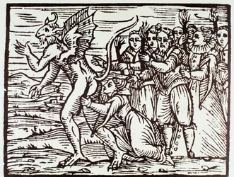Uma bruxa beija satanás (Gravura