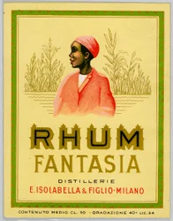 Anúncio para Fantasia rum, plantação de cana de açúcar (início do século 20)