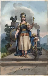Alegoria da França - gravura de «Usi e Costumi di Tutti i Popoli dell
