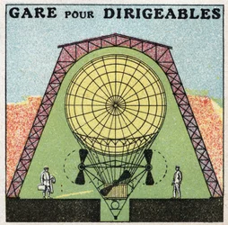 Balões: estação para dirigíveis. Ilustração anónima de 1925. Coleção privada.