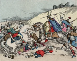 Batalha de Gergóvia - Vercingetorix na Batalha de Gergóvia (52 AC) durante a Guerra da Gália -