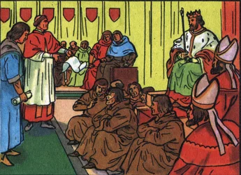 Cama da justiça para julgar Charles-le-Bad (Charles o mau) (Charles de Navarre
