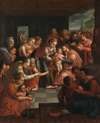 Cristo abençoando as crianças, c.1570 (óleo sobre painel)