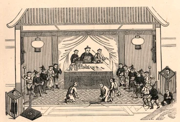 Perseguição cristã: preparação para o martírio do sacerdote missionário francês Augustus Chapdelaine (1814-1856) em Sy-lin-hien (Sy lin hien) na China em 27 de fevereiro
