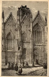 Igreja de Notre-Dame (Notre-Dame) de Vidro - Vidro (Ille-et-Vilaine) - gravura em "PATRIE" - DESCRIÇÃO PACUREQUIREQUE DE LA FRANCE EN 6 VOLURES BY LUCIEN HUARD - final do século XIX