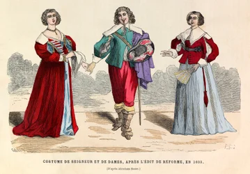 Fantasias de lorde e senhoras após a reforma editar em Paris em 1633 - coleção privada