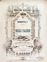 Capa da partitura musical da Sonata 1, op. 2 de N Paganini