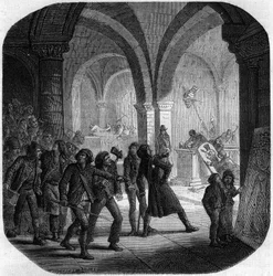 Destruição dos túmulos reais da monarquia francesa na Igreja de Saint-Denis