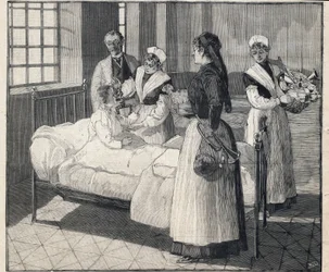Distribuição de brinquedos às crianças do bem-estar público no Dia de Ano Novo. Gravação em "Le Petro Parisien" em 8/01/1893. Coleção Particular