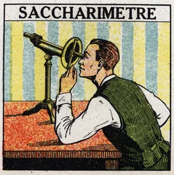 Dupla refracção: sacarímetro. Ilustração anónima de 1925. Coleção privada.