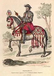 Retrato equestre do Rei Francisco I (1494 - 1547) - Retrato equestre de Francisco I, Rei de França (1494 - 1547) - coleção particular