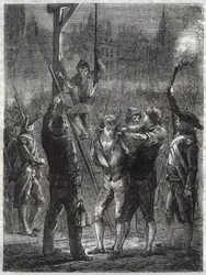Execução de Tomás de Mahy (1744-1790), Marquês de Favras - Paris, em 19 de fevereiro