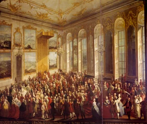 Fete por ocasião do centenário da fundação da Ordem Militar de Marie Therese Iere, em 1857 Pintura Anónima. Viena do século XIX, Museu Kunsthistorische