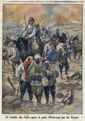 Primeira Guerra Mundial 1914-1918 (Guerra 14-18). A retirada dos turcos depois que os russos tomaram Erzerum. No "Le Petite Journal", em 27/02/1916. Coleção Privada