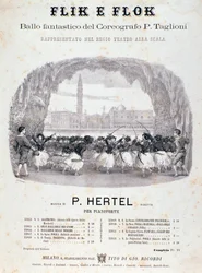 Frontispício da partitura musical do ballet Flik e Flok de Filippo Taglioni