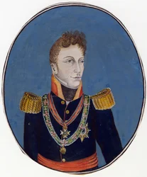 Gebhard Leberecht von Bluecher (Blucher) (1742-1819) prince de Wahlstatt et general prussien - Anónimo - c. 1800 - Aguarela sobre papel - 17,4x14,2 - Colecção Privada