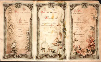 Deus te proteja Orações. Imagem piedosa. Cartão postal. O início do século XX. Coleção Privada.