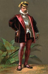 HERNANDO (Hernan) CORTES (Cortez) (1485-1547) Conquistador espanhol do México. Cromolitografia Coleção privada