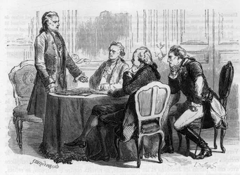 Jacques Mallet du Pan 1749-1800 - jornalista e propagandista político suíço na conferência de Frankfurt - em 1792 deixou Paris para a Alemanha, encarregado por Luís XVI de uma missão aos seus irmãos e aos soberanos que se coligavam contra a França - Gravaç