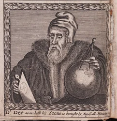 John Dee (1527-1609) - Oeuvre anonyme, gravura