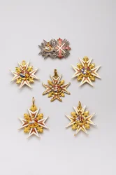 Reino das Duas Sicílias (Two Sicilies) - Ordem de São Janeiro - Alto: jóia composta por um prato da Ordem de São Janeiro e um prato da Ordem Constantina de São Jorge.