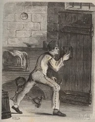 Le forcat Blouet - Gravura na "Histoire des bagnes depuis leur création à nos jours" (1877) de Pierre Zaccone (1817-1895) (Colonia Penale - Colónia Penal) Colecção privada