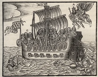 Panfleto político de Mazarinade: apesar de Mazarin os açoitadores asseguram a salvação do Estado. cerca de 1649. Madeira pesada. Coleção privada.