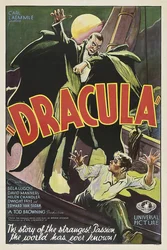 Filme Poster Drácula - Anônimo. Litografia a cores