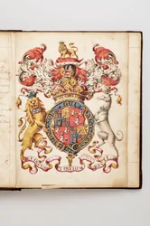 Ordem da Jarreteira : Livro de Estatutos que pertenceu a Charles Fitzroy, Duque de Grafton - manuscrito de aguarela, Beg. Século XVIII