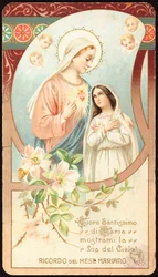 Nossa Senhora Protegendo e Guiando o Caminho para o Céu Piedosa imagem. Coleção Particular do Século XX