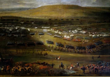 Passagem do Mosela em 1705. Pintura anónima de 1705. Chateau De Vaux Le Visomte.