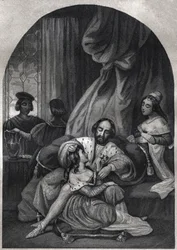 Paulo III (Papa de 1534 a 1549) e sua família - Paulo III (Papa de 1534 a 1549) et sa famille - Engraving de 1842 in "Histoire des popes: crimes, assassinatos, envenenamentos, parricídios, adúlteros, incesto... por Maurice Lachatre. Coleção privada.