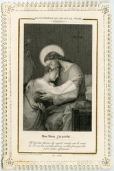 Imagem piedosa: Um pecador que confia em Cristo para apagar os seus pecados (gravura)