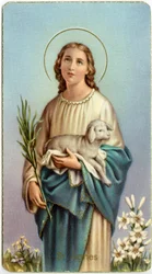 Imagem piedosa: Agnes de Roma (cromolitografia)