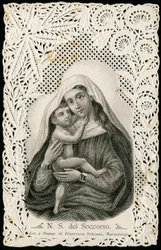 Imagem piedosa: Nossa Senhora da boa ajuda, com Jesus (gravura)