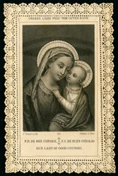 Imagem piedosa: Retrato da Virgem Maria, Nossa Senhora do Bom Conselho (gravura)